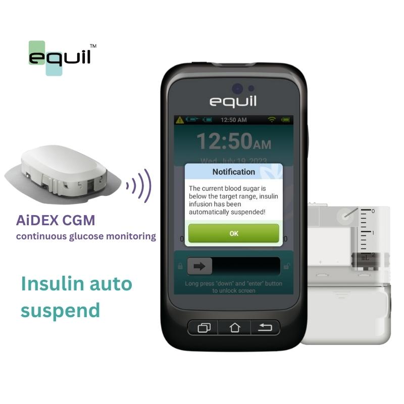 Equil Patch Insulin Pump automatic insulin suspend